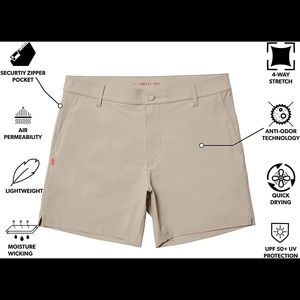 Men’s rhone resort short 6 inch inseam in tan